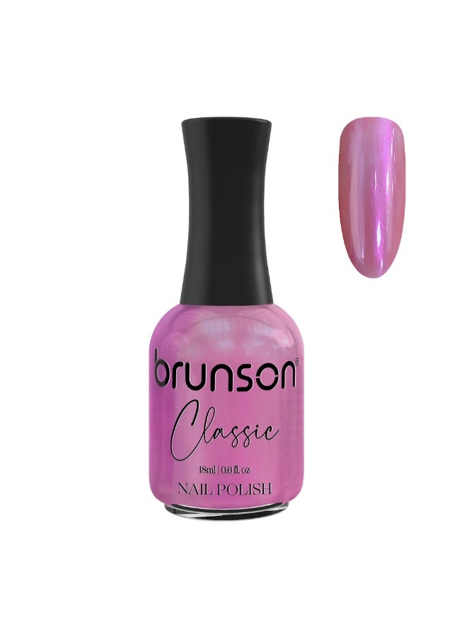 Brunson Classic Nail Polish 18ml Fast Dry Nail Lacquer Nail Harderner Normal Polish Glossy Gel Effect Quick Air Dry Long-Lasting Natural Nail Enamel Salon Quality Manicure Pedicure Regular Polish - Image 1